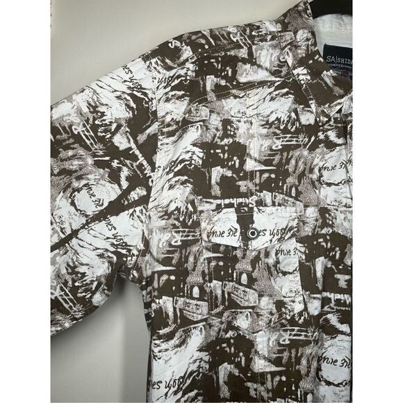 🔴 Superior Signature Brown Western Style Printed Button Front Shirt XXL - Picture 5 of 13